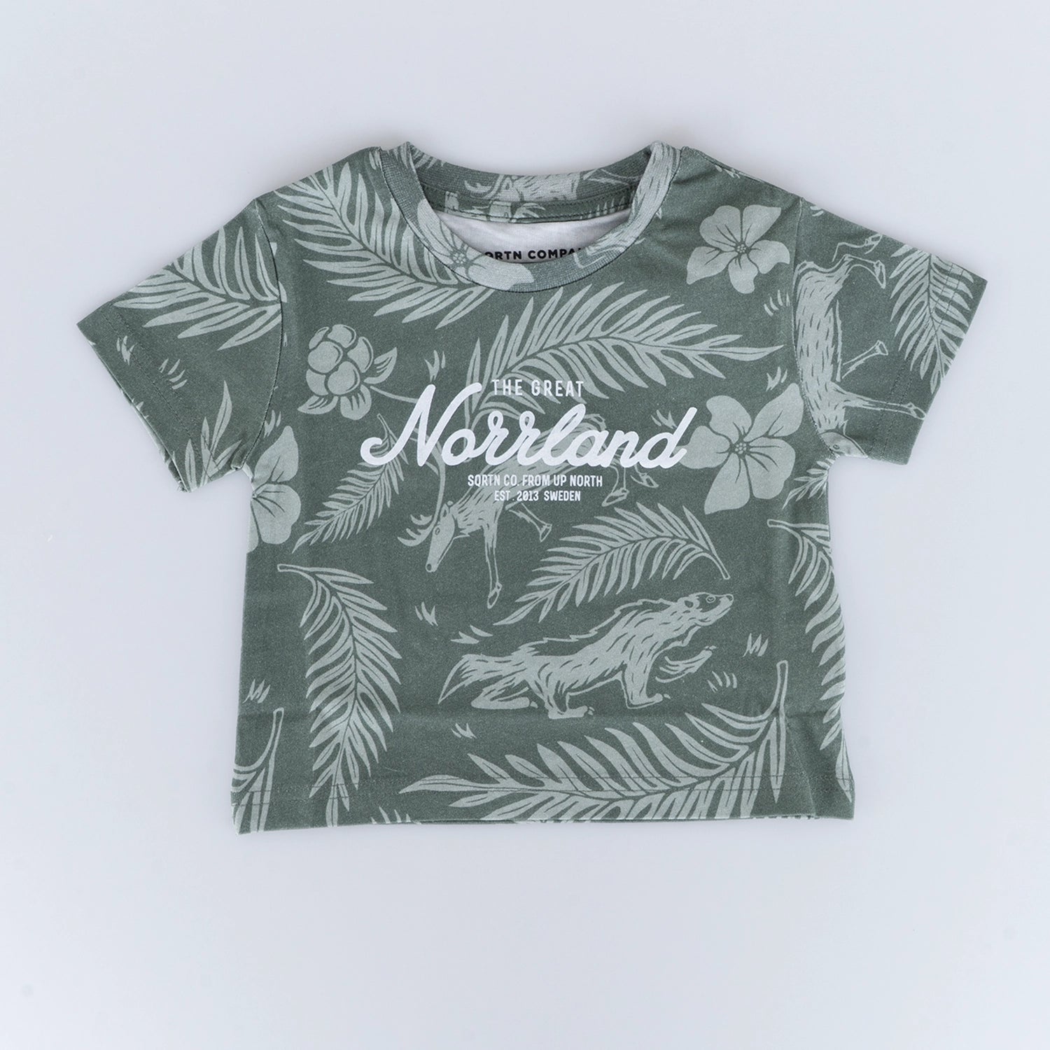 GREAT NORRLAND KIDS T-SHIRT - JÄRVEN OLIVE