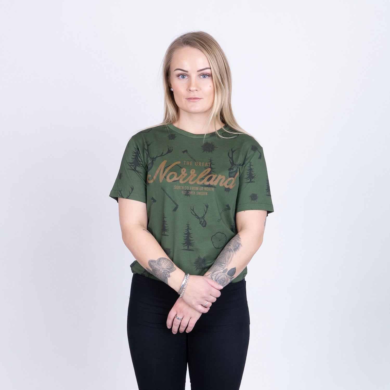 GREAT NORRLAND T-SHIRT - SKOGSBRUK GREEN