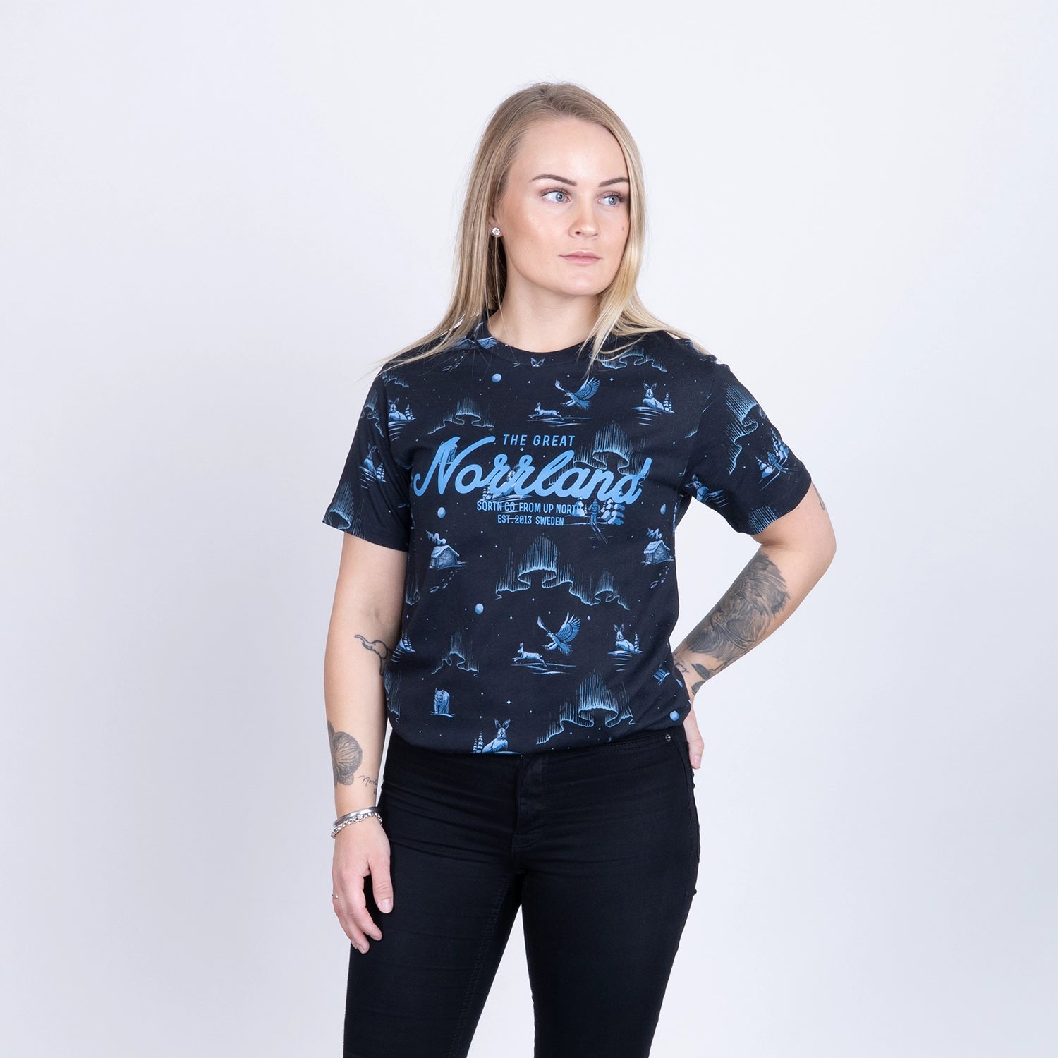 GREAT NORRLAND T-SHIRT - VINTERNATT BLACK
