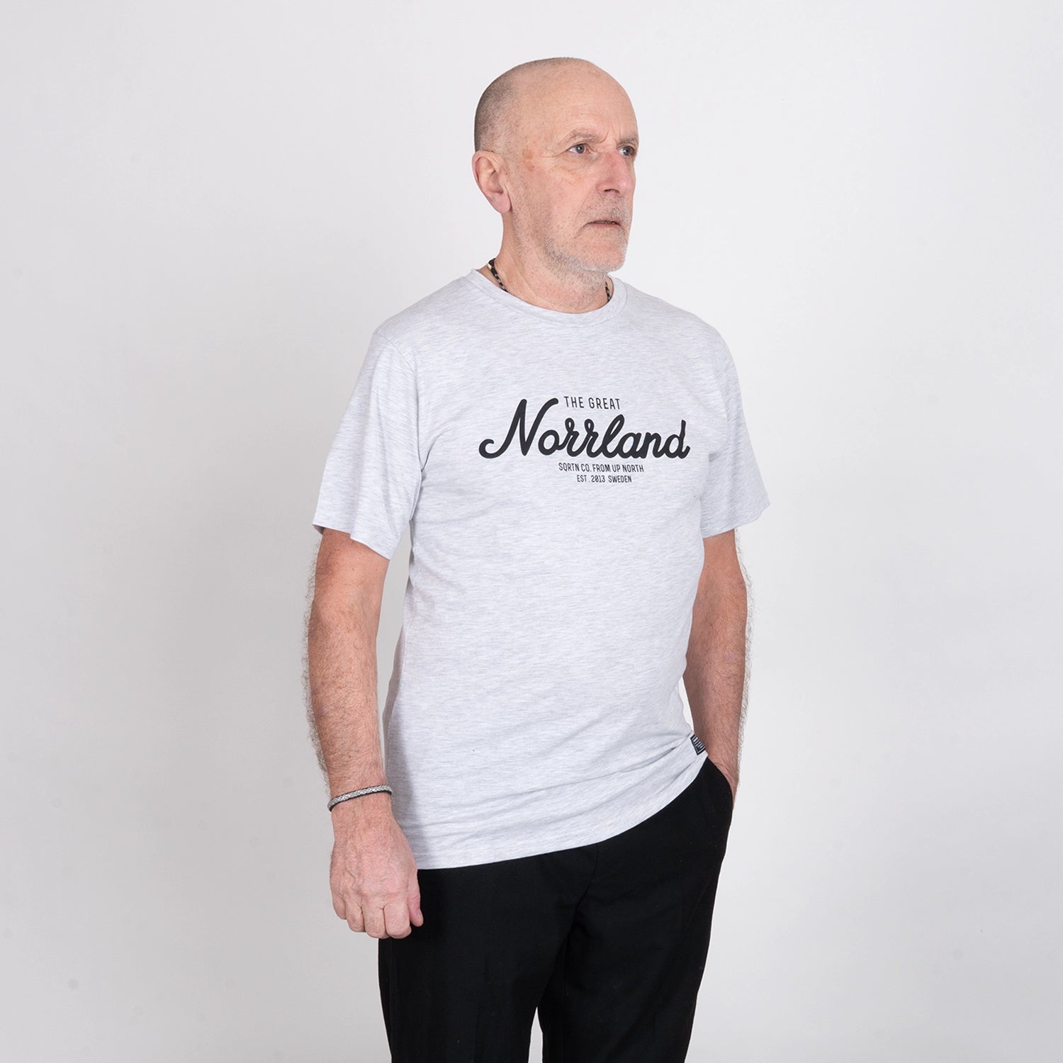 GREAT NORRLAND T-SHIRT - WHITE MELANGE