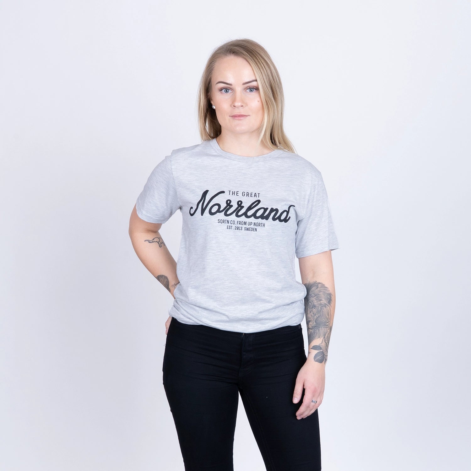 GREAT NORRLAND T-SHIRT - WHITE MELANGE