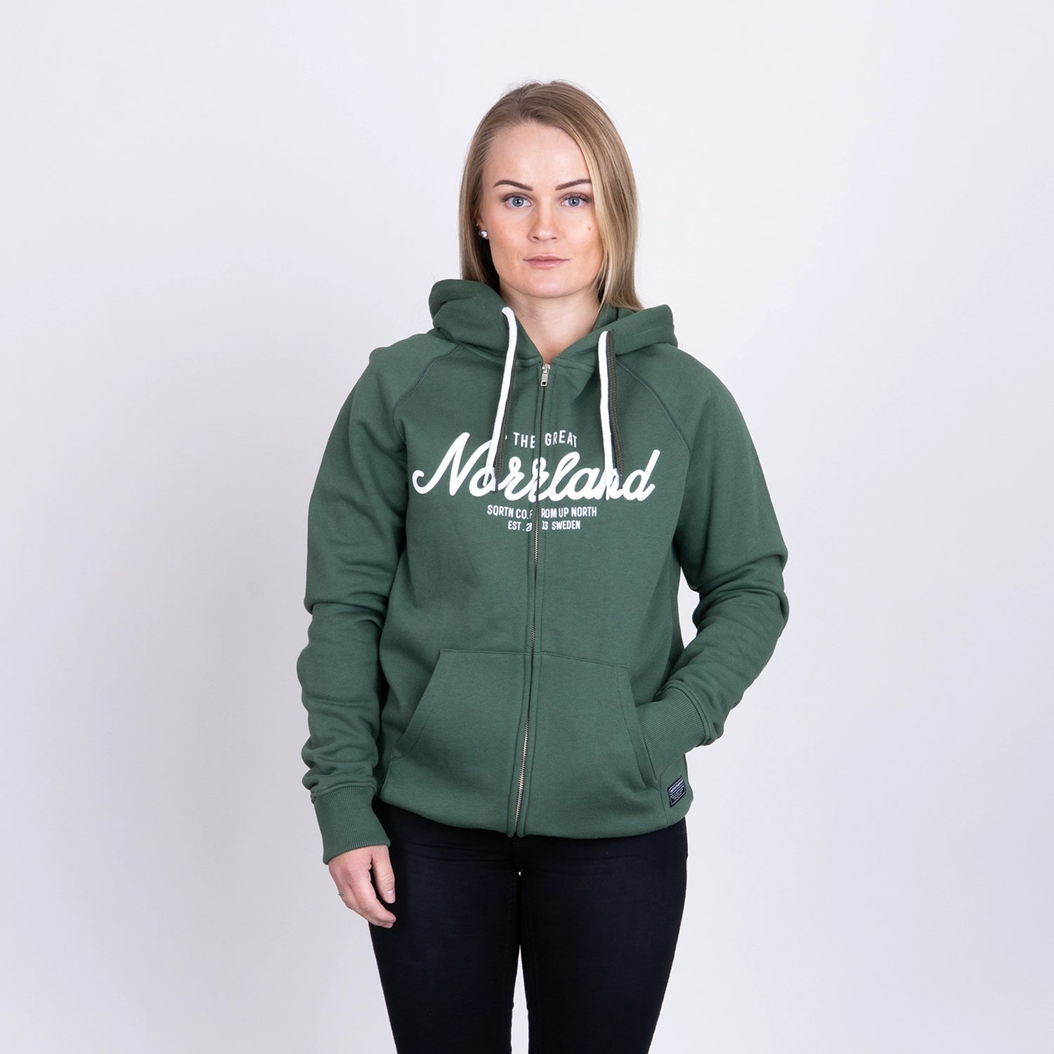 GREAT NORRLAND ZIPHOODIE - FOREST GREEN