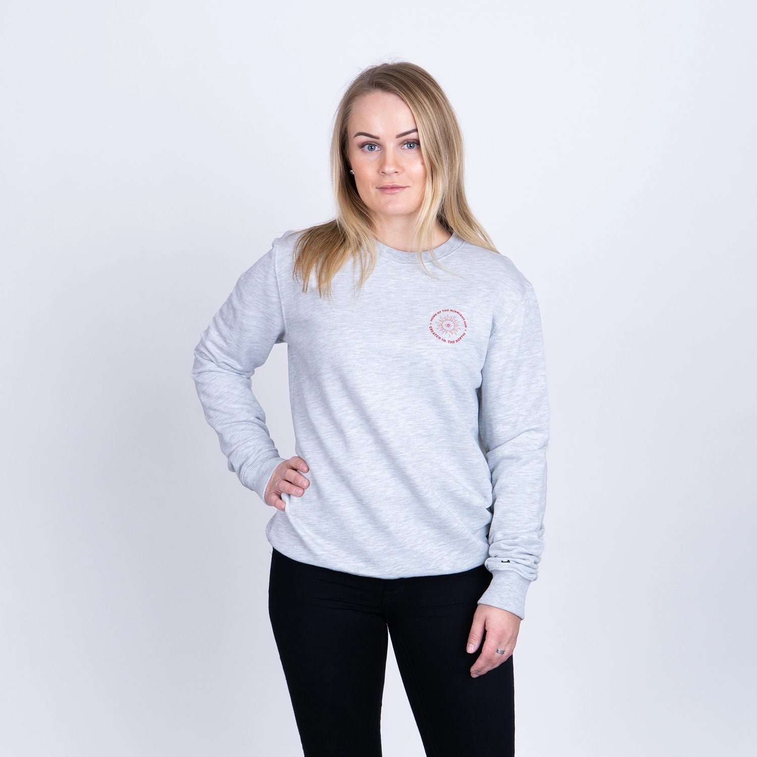 MIDNIGHT SUN CREWNECK - WHITE MELANGE