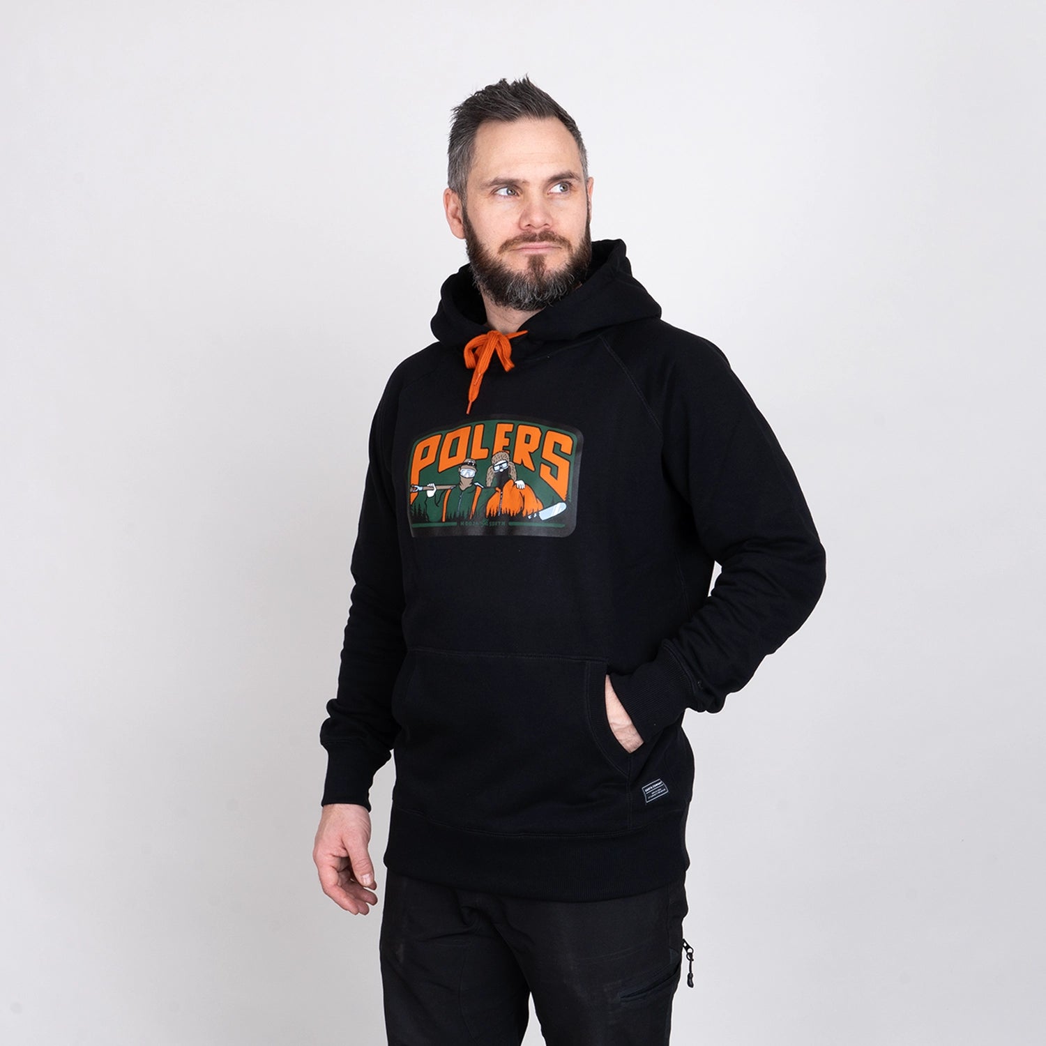 POLERS BADGE HOODIE - HOOJA BLACK