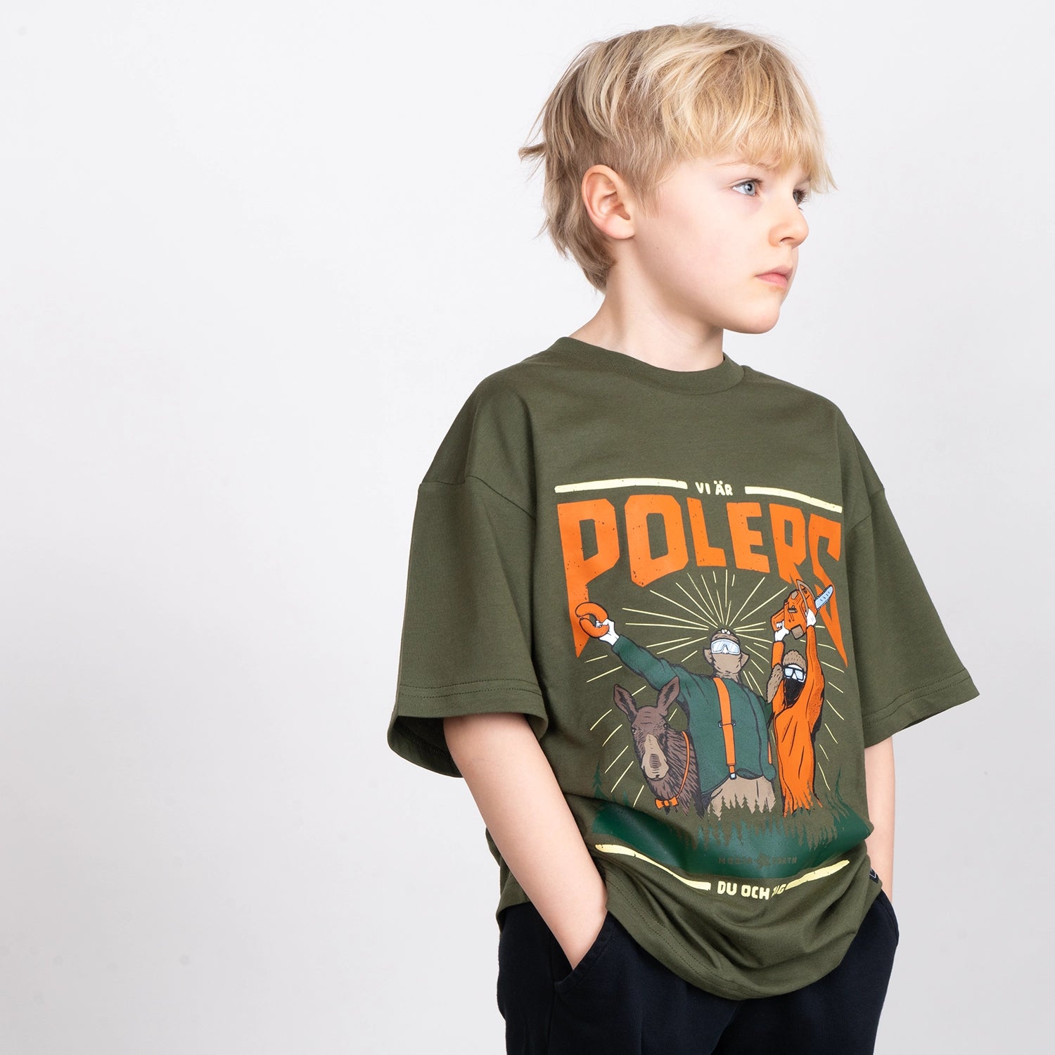 POLERS JR T-SHIRT - HOOJA GREEN