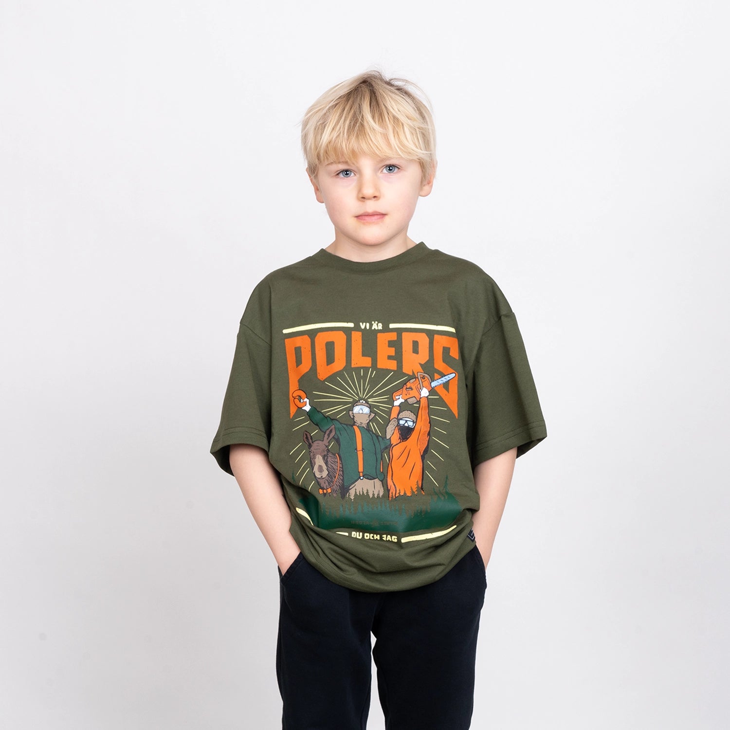 POLERS JR T-SHIRT - HOOJA GREEN