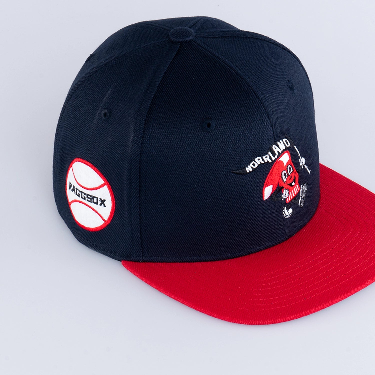 RAGGSOX FITTED KEPS - NAVY / RED