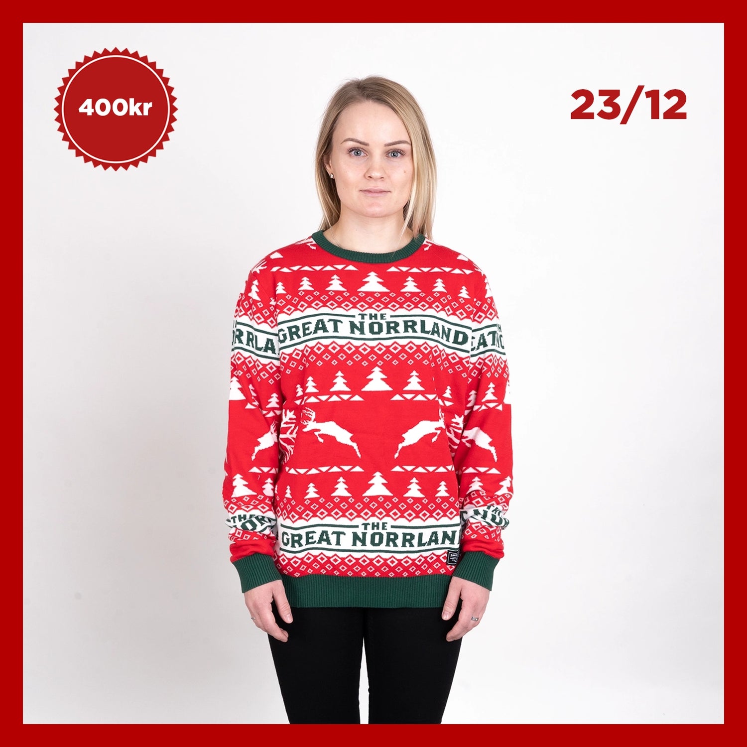 GREAT NORRLAND KNITTED CREWNECK - JUL RED