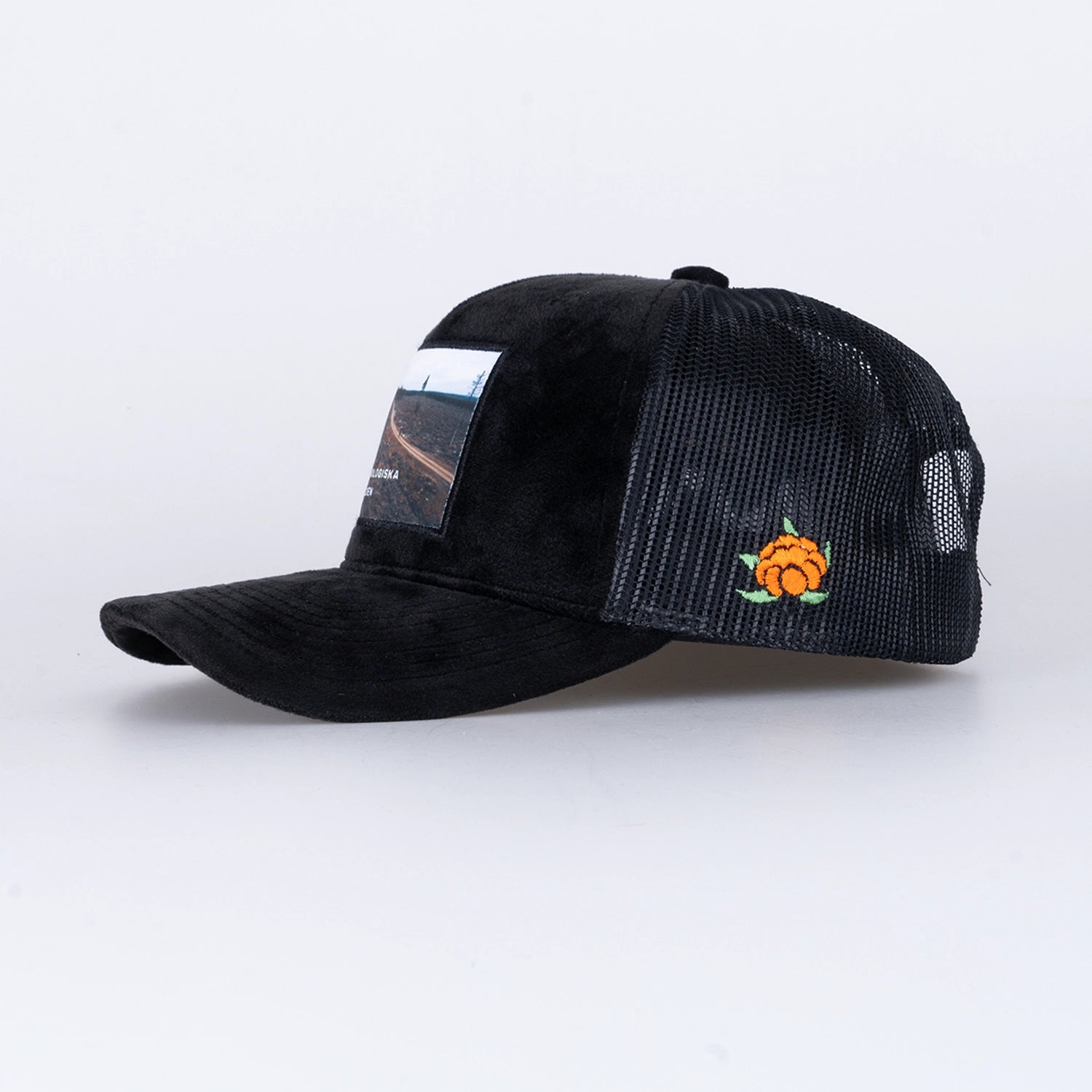 ENFALDEN VELVET TRUCKER KEPS - BLACK