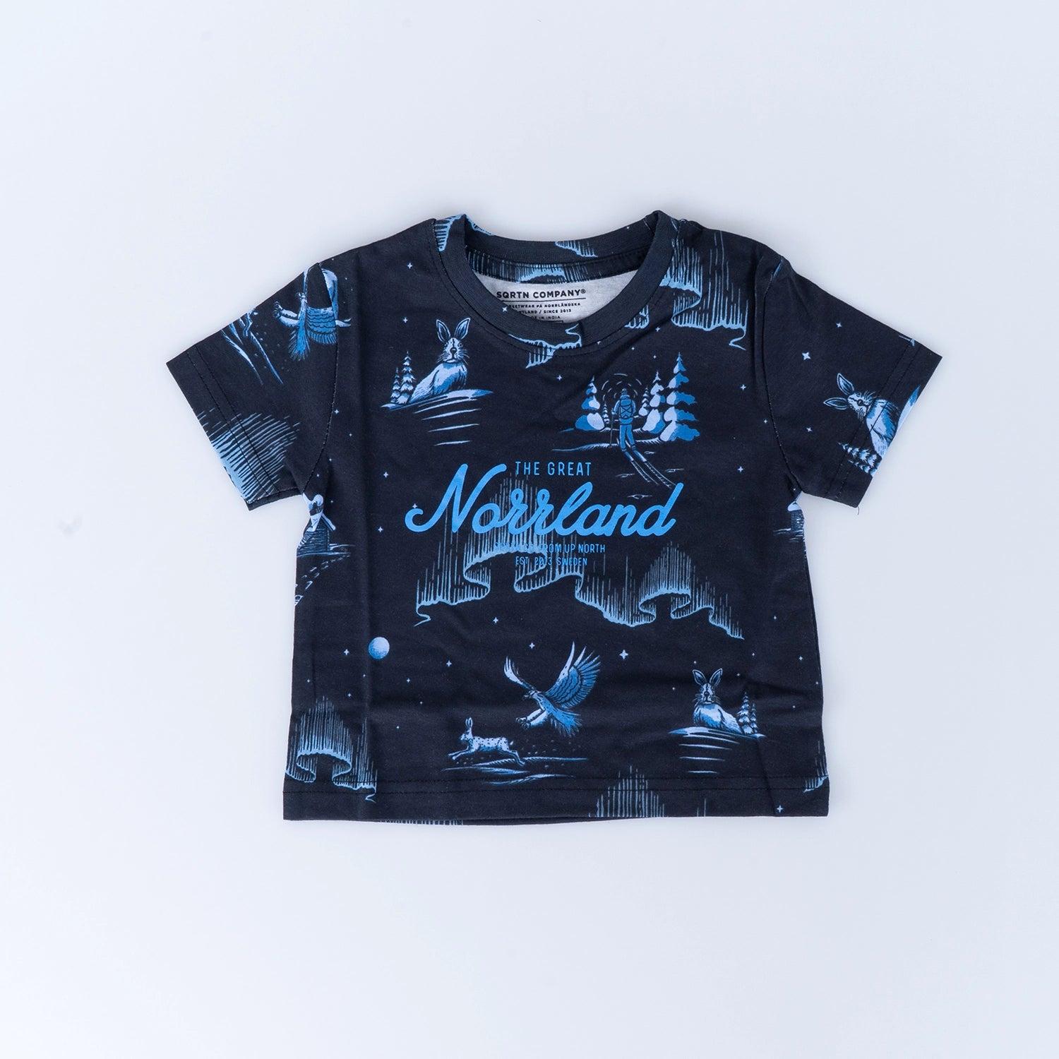 GREAT NORRLAND KIDS T-SHIRT - VINTERNATT BLACK