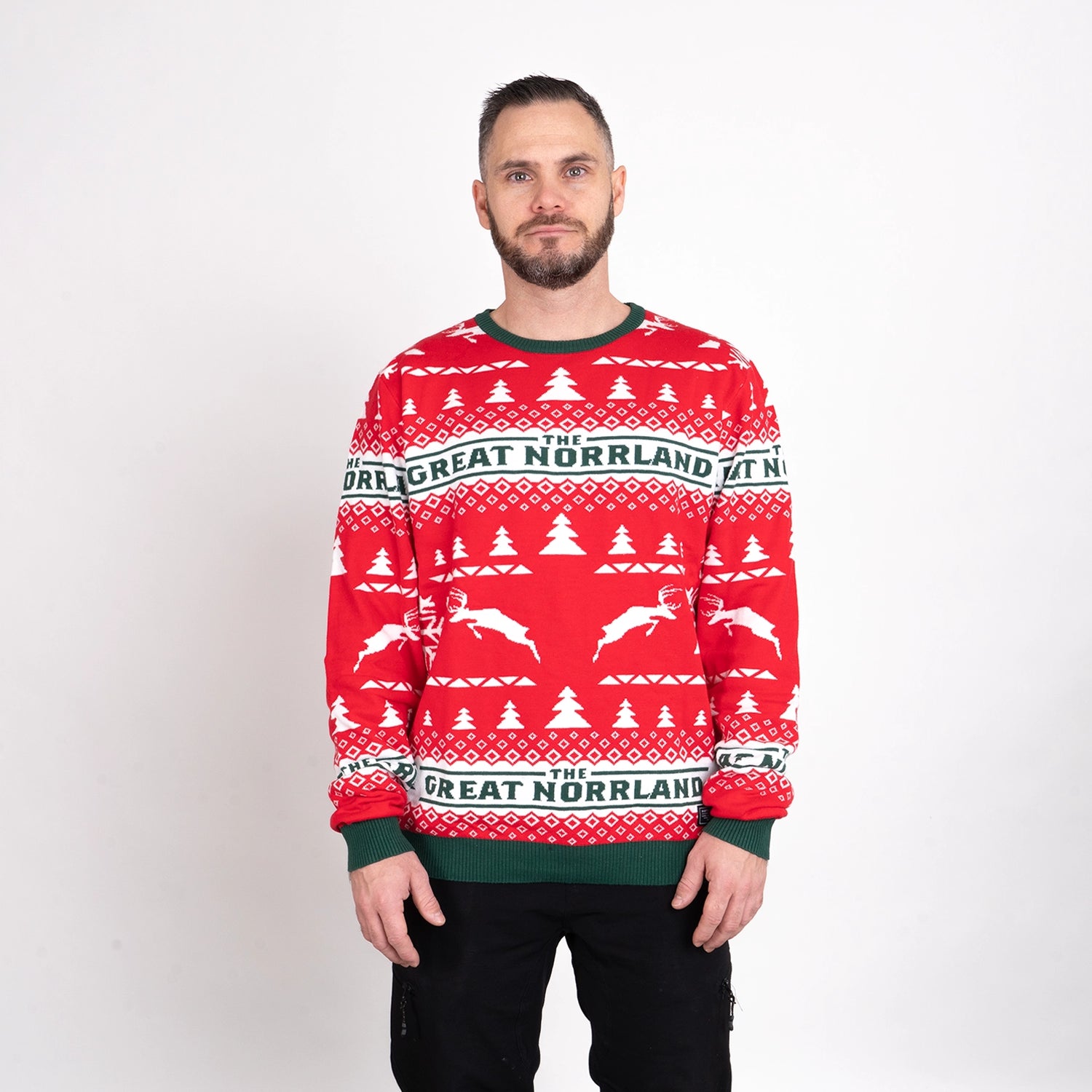 GREAT NORRLAND KNITTED CREWNECK - JUL RED