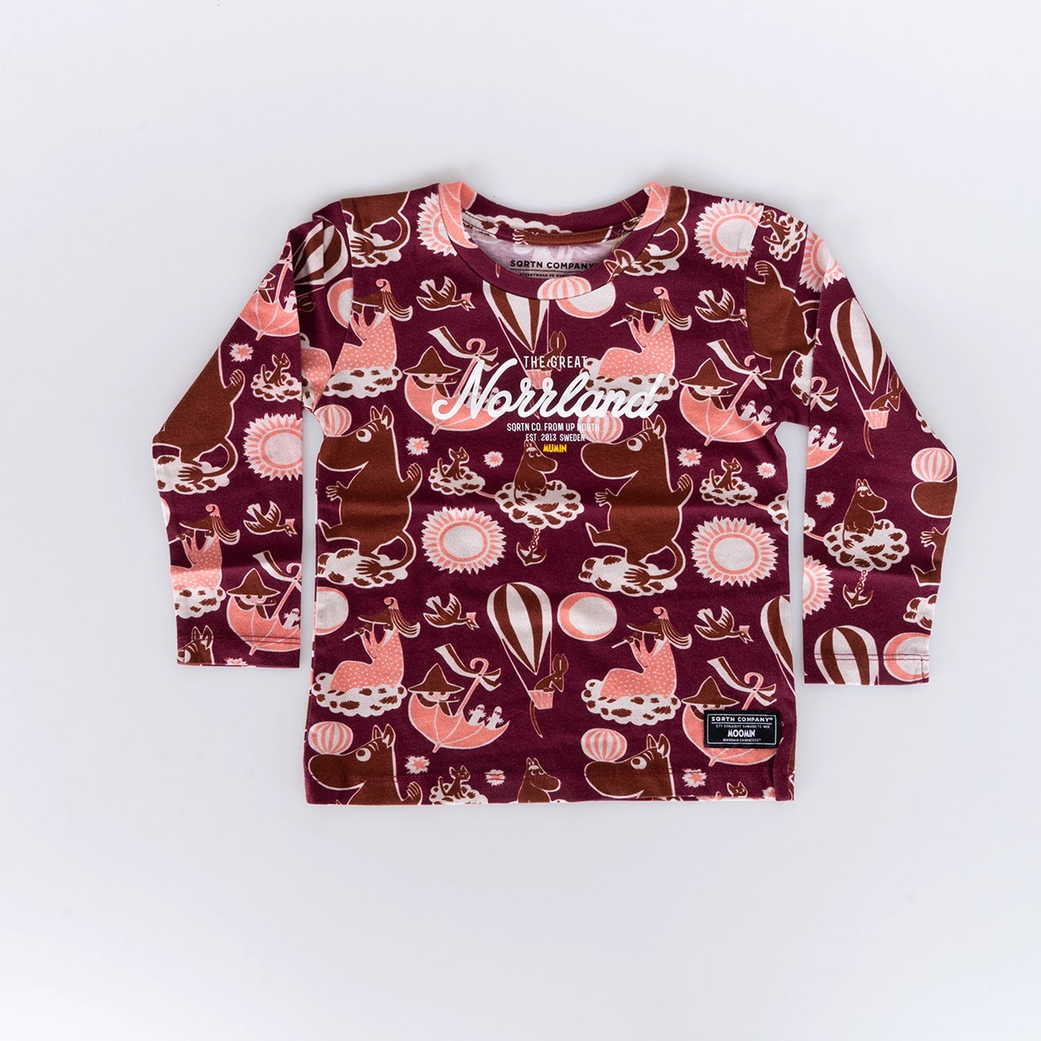 GREAT NORRLAND KIDS LONGSLEEVE - MUMIN BURGUNDY