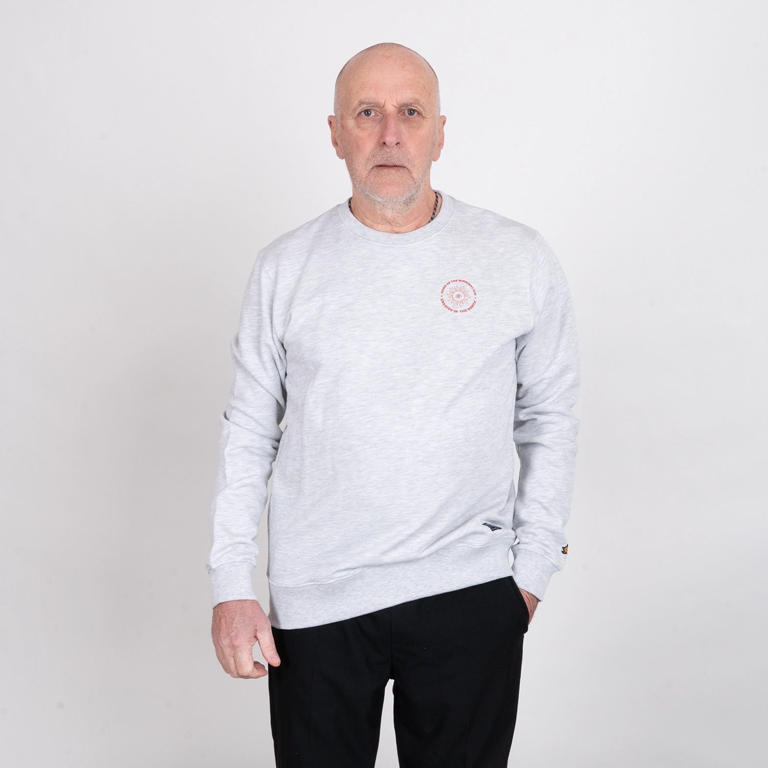 MIDNIGHT SUN CREWNECK - WHITE MELANGE