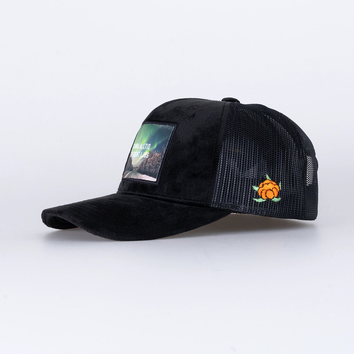 NORRSKEN VELVET TRUCKER KEPS - BLACK