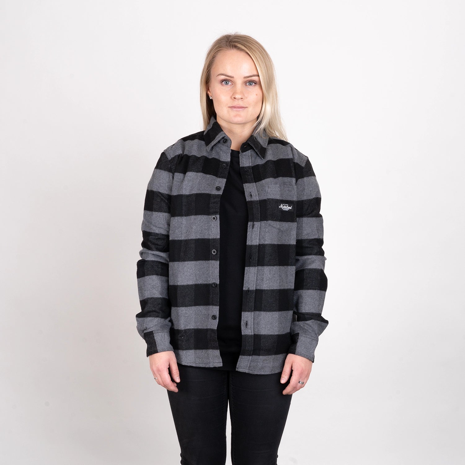 TGN PATCH FLANELL SHIRT - BLACK