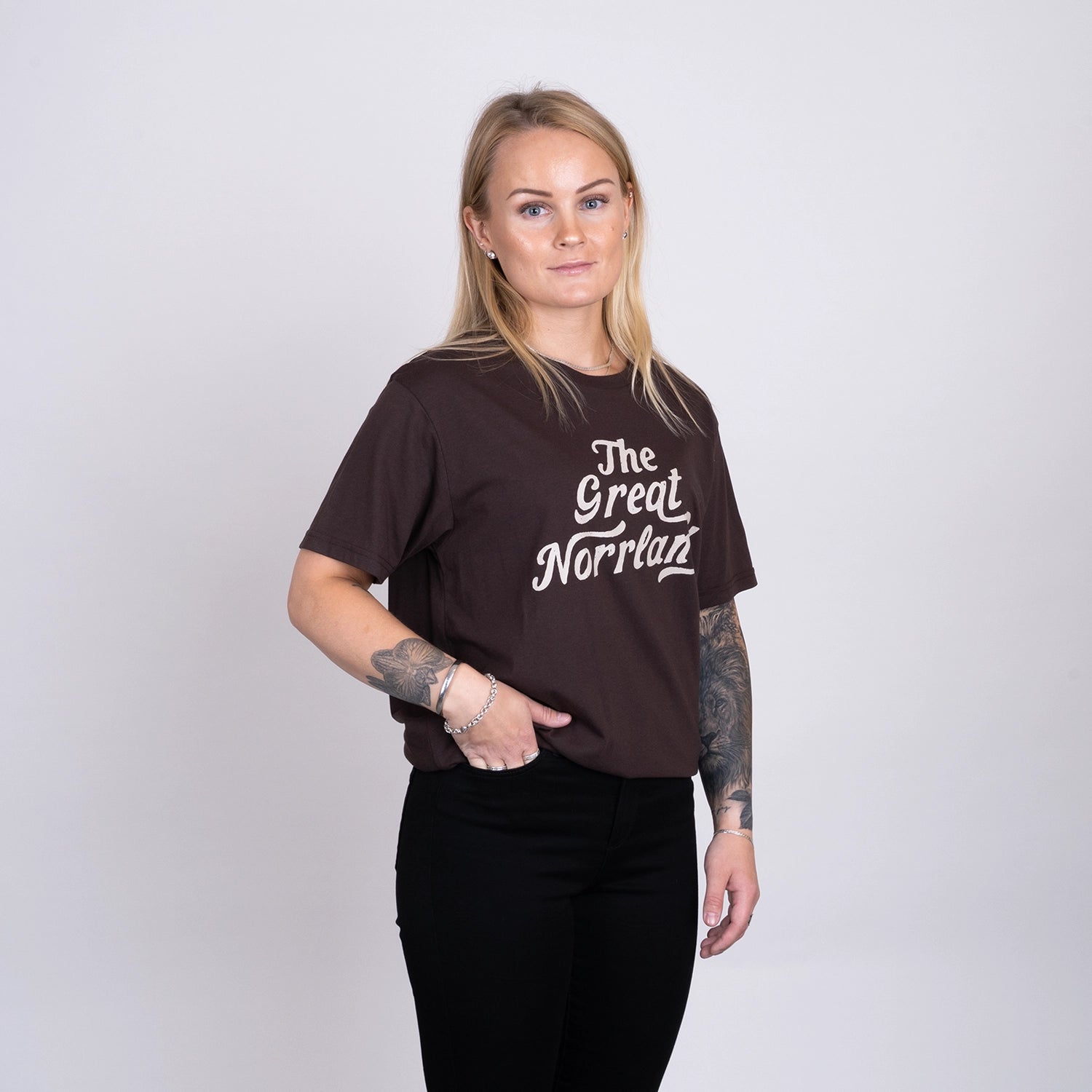 WORDMARK T-SHIRT - JAVA BROWN
